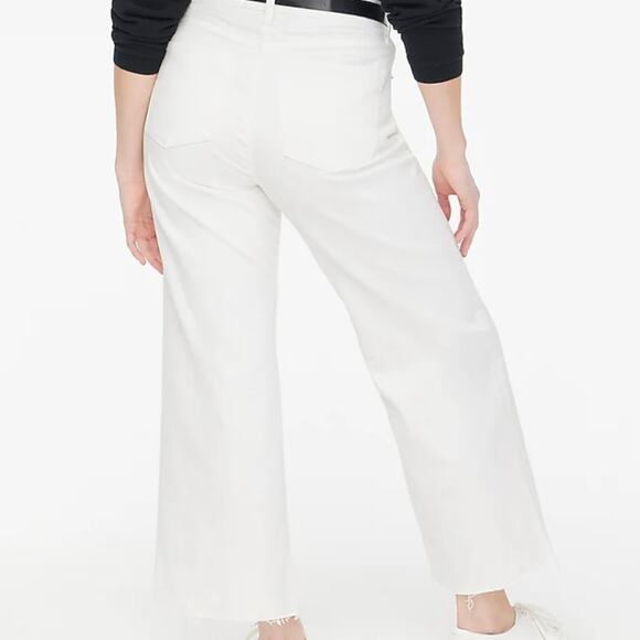 NEW J. Crew Curvy Wide Leg Crop High Waist White Denim Jeans - Picture 3 of 12